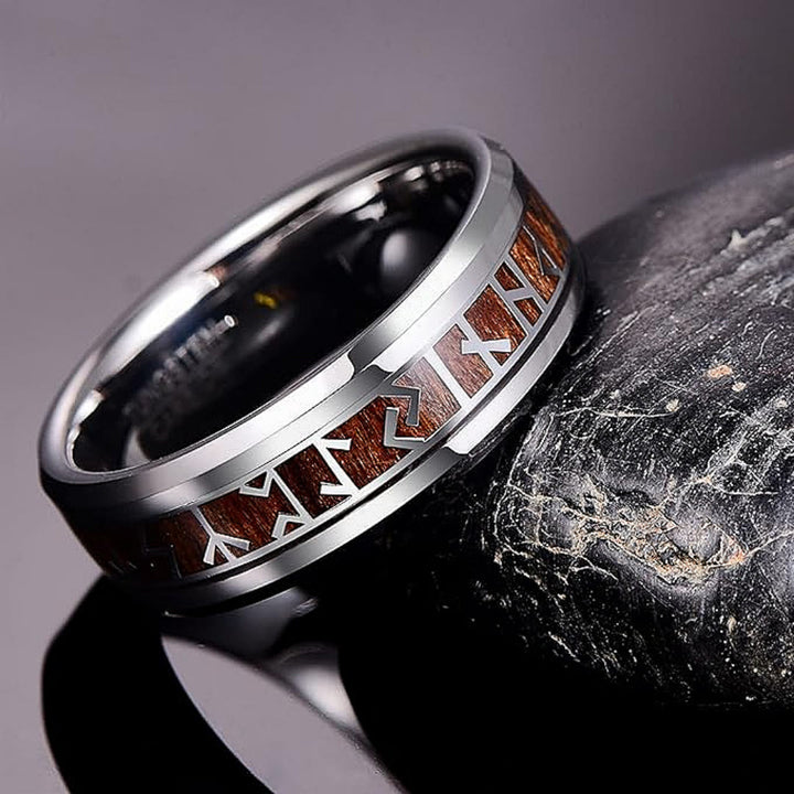 WorldNorse Viking Wood Grain Rune Ring  - UK Size Z（US 13) - image 0
