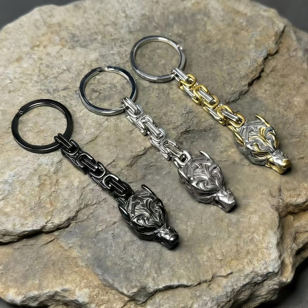 WorldNorse "Fenrir's Might" Viking Wolf Head Keychain - image 0