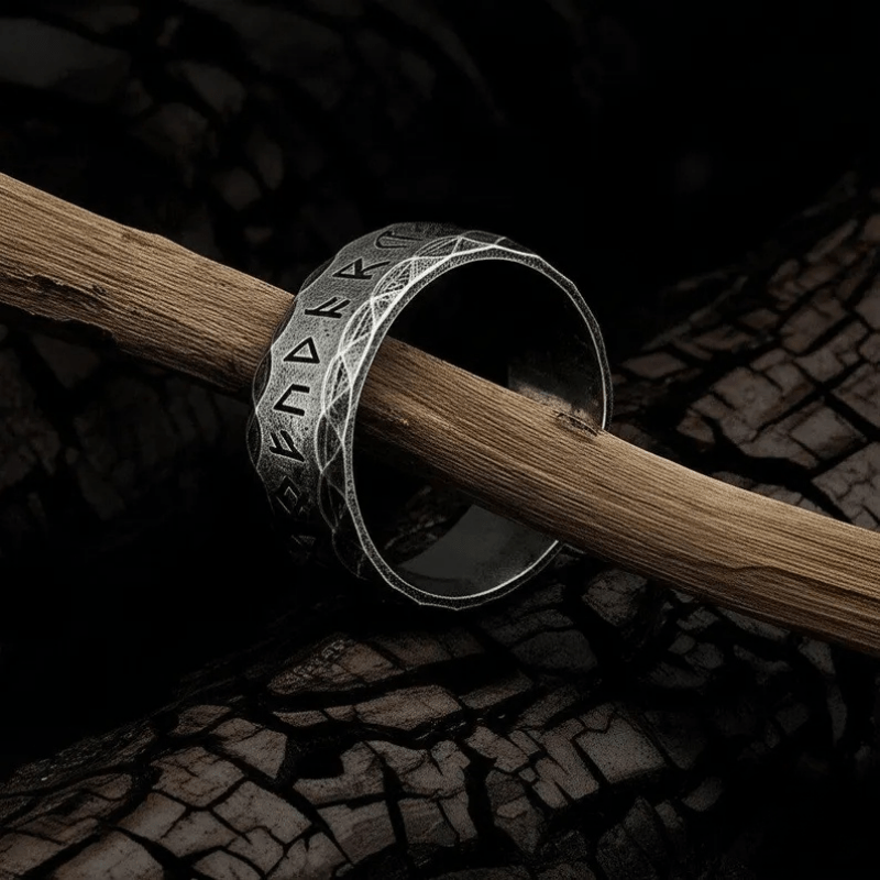 WorldNorse Hammered Futhark Rune Viking Amulet Ring - image 2