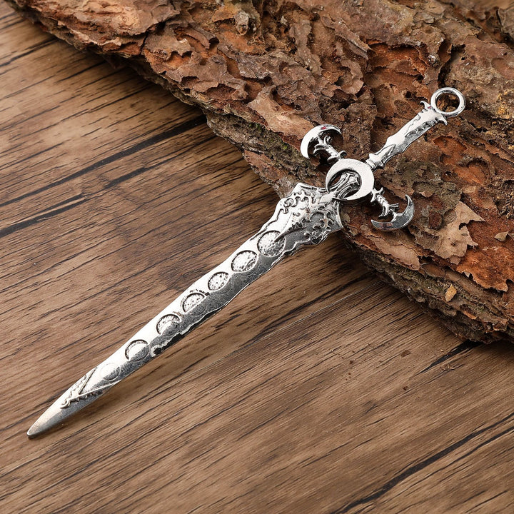 WorldNorse Crescent Viking Sword Hairpin - Style#1#Silver - image 0