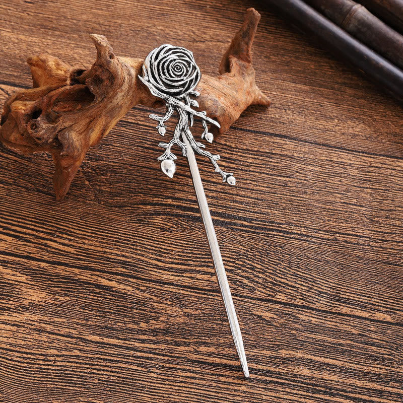 WorldNorse Vintage Rose Twig Hairpin - Rose - image 0