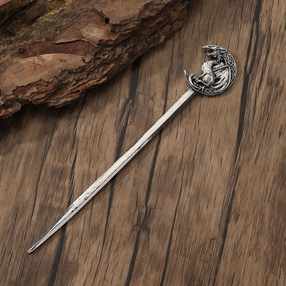 WorldNorse Vintage Celtic Moon Dragon Hairpin - image 1