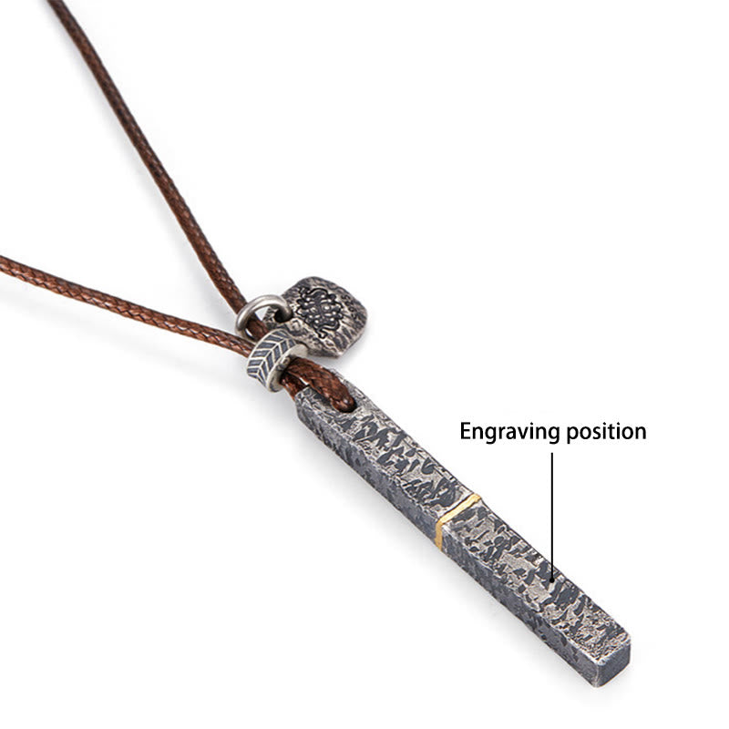 WorldNorse Handcrafted 999 Silver Artisan Volcanic-Textured Gold-Streak Necklace - With Wax Rope - YES PLEASE - image 4