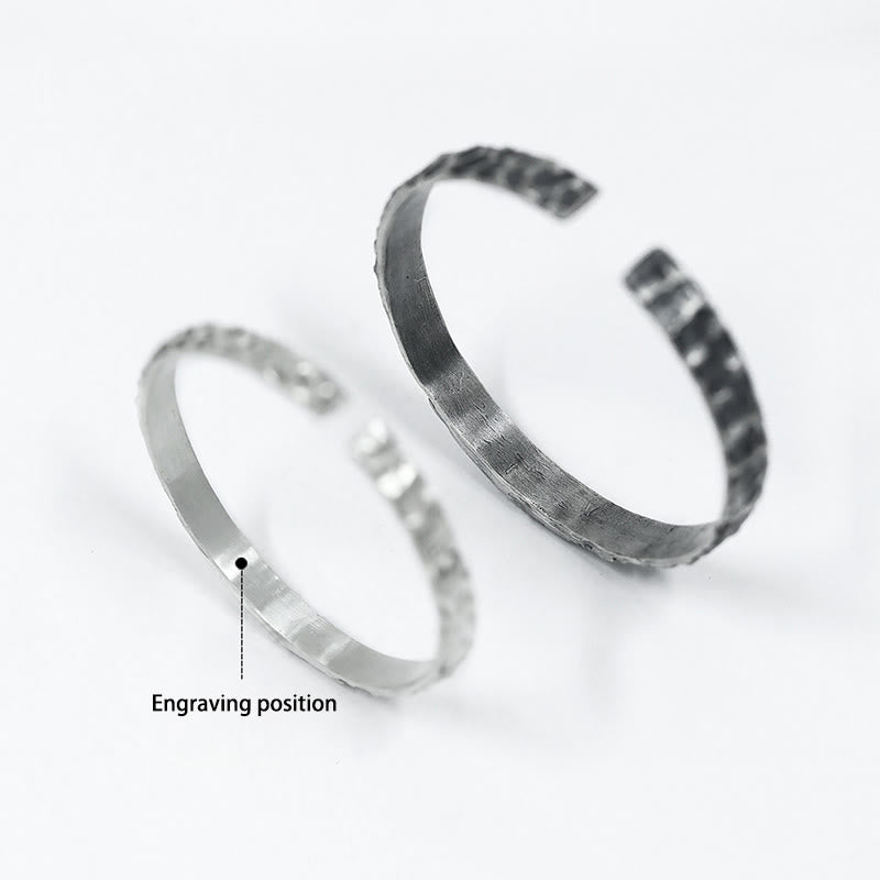 WorldNorse Handcrafted 999 Silver Medieval Mountain Engraved Bracelet - Retro Black - YES PLEASE - image 4