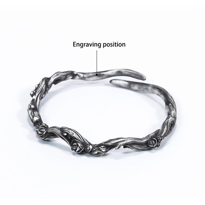 WorldNorse Handcrafted 999 Silver Thorn Rose Branch Bracelet - Bracelet - YES PLEASE - image 4