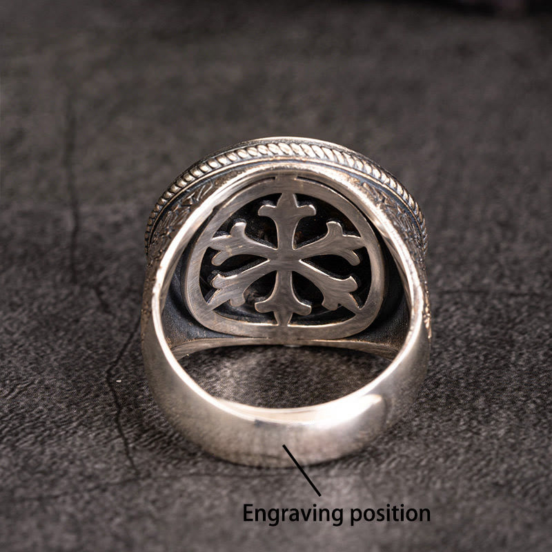 WorldNorse Handcrafted 925 Silver Vegvisir Skull Inlaid Ring - UK Size Z（US 13） - YES PLEASE - image 7