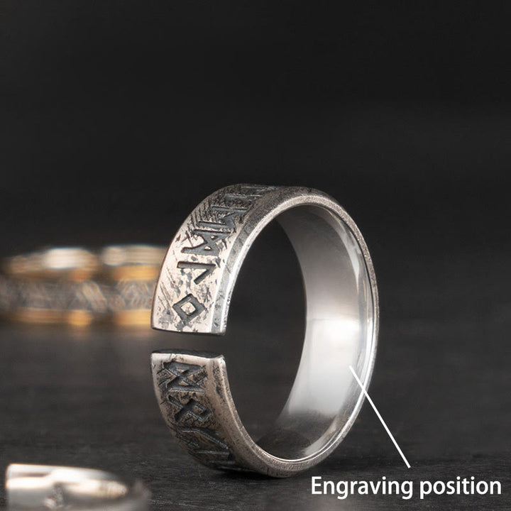 WorldNorse Handcrafted 925 Silver Viking Rune Words Ring - US 11-12 - YES PLEASE - image 4