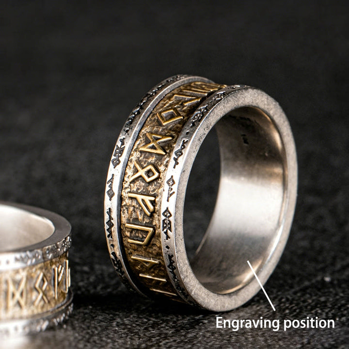 WorldNorse Handcrafted 925 Silver Handcrafted Rune Ring - UK Size Z（US 13） - YES PLEASE - image 5