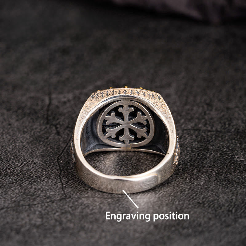 WorldNorse Handcrafted 925 Silver Celtic Cross Mjolnir Ring - Vegvisir - UK Size Y（US 12） - YES PLEASE - image 1