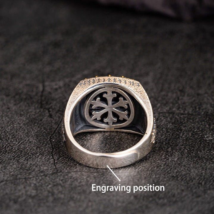 WorldNorse Handcrafted 925 Silver Celtic Cross Mjolnir Ring - Vegvisir - UK Size Y（US 12） - YES PLEASE - image 1