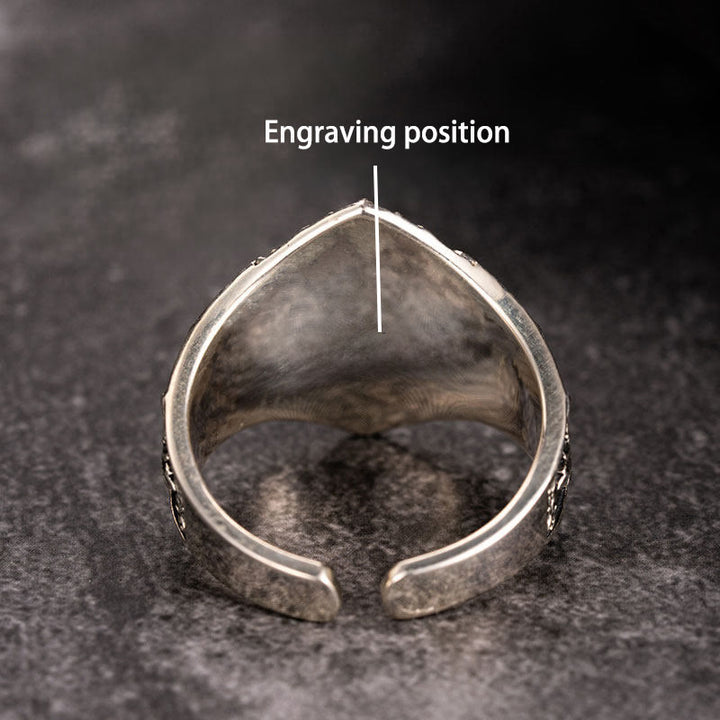 WorldNorse Handcrafted 925 Silver Gothic Skull Engraved Ring - US 11-US 12 - YES PLEASE - image 4