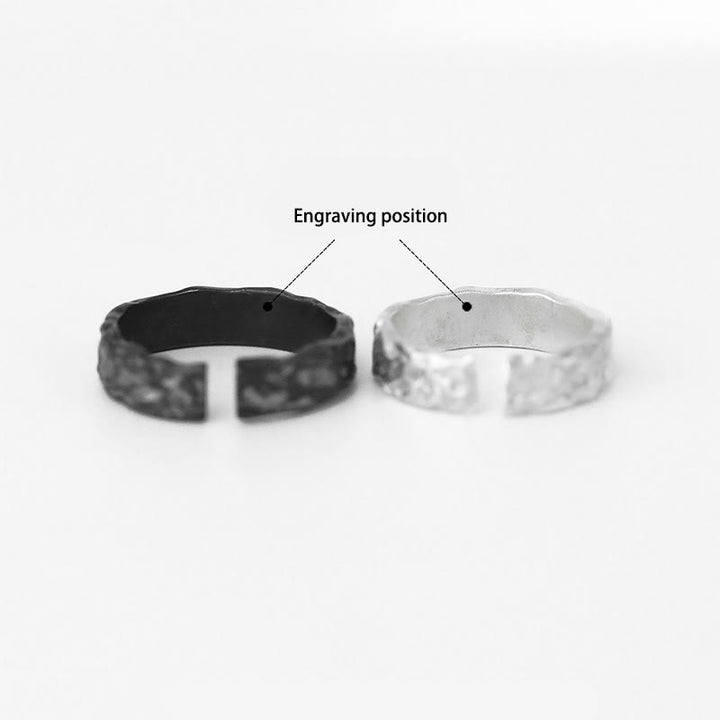 WorldNorse Handcrafted 999 Silver Rugged Encrusted Gold Mountain Ring - A Pair - YES PLEASE - image 3