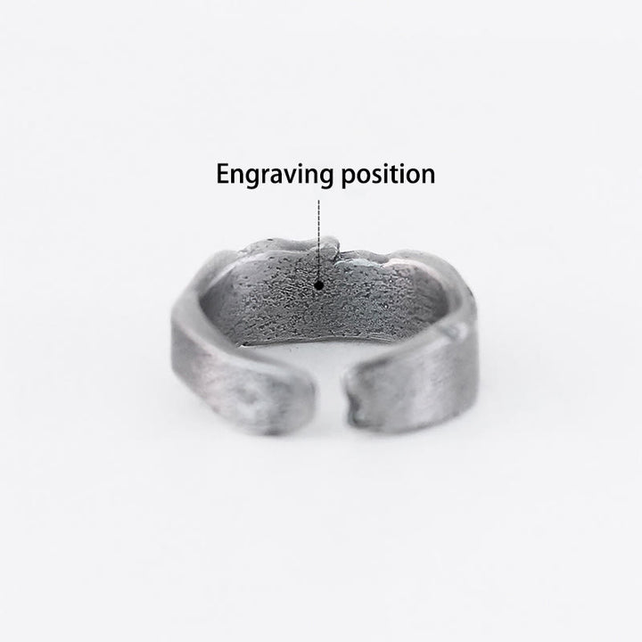 WorldNorse Handcrafted 999 Silver Cracked Cuff Ring - A Pair - YES PLEASE - image 5