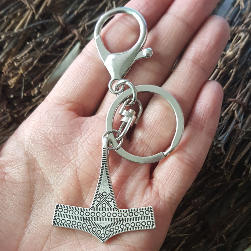 WorldNorse Antique Textured Mjolnir Keychain - image 4