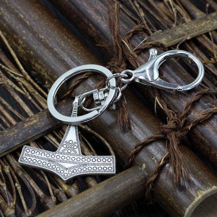 WorldNorse Antique Textured Mjolnir Keychain - image 1