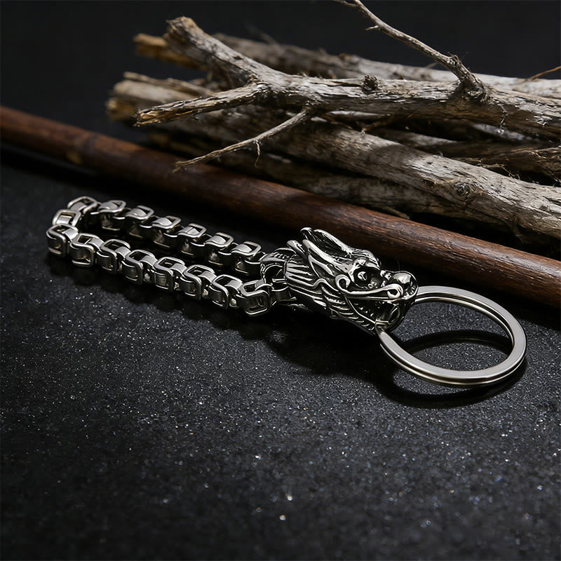 WorldNorse Vintage Dragon Woven Chain Keychain - image 2