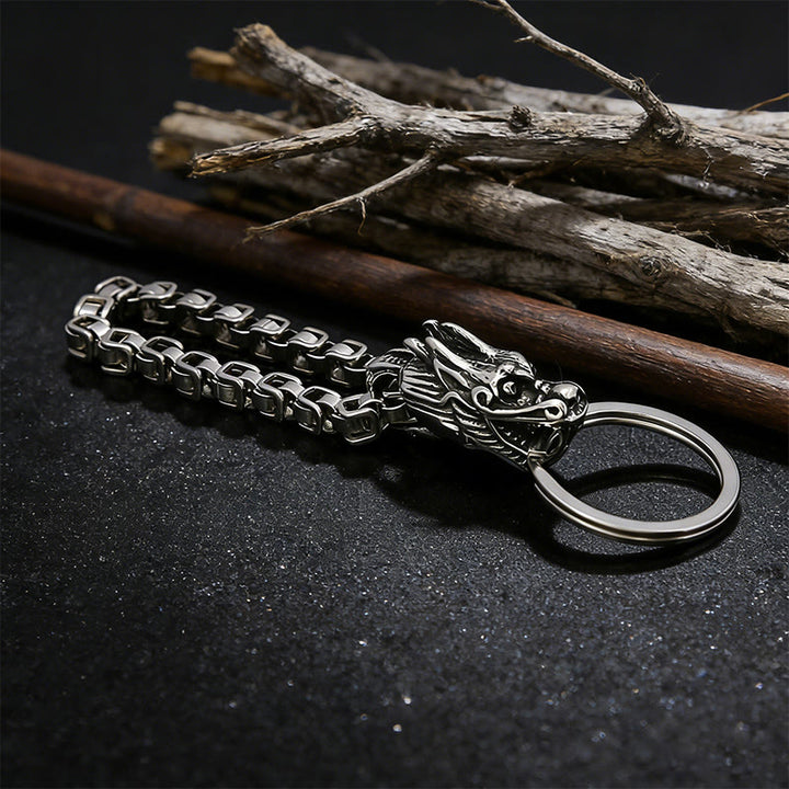 WorldNorse Vintage Dragon Woven Chain Keychain - image 2