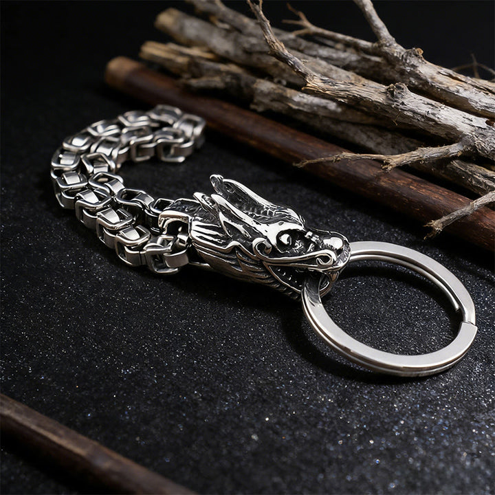 WorldNorse Vintage Dragon Woven Chain Keychain - image 3