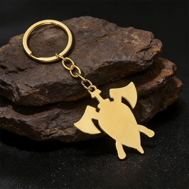 WorldNorse Dual Axe Shield Emblem Keychain - image 6