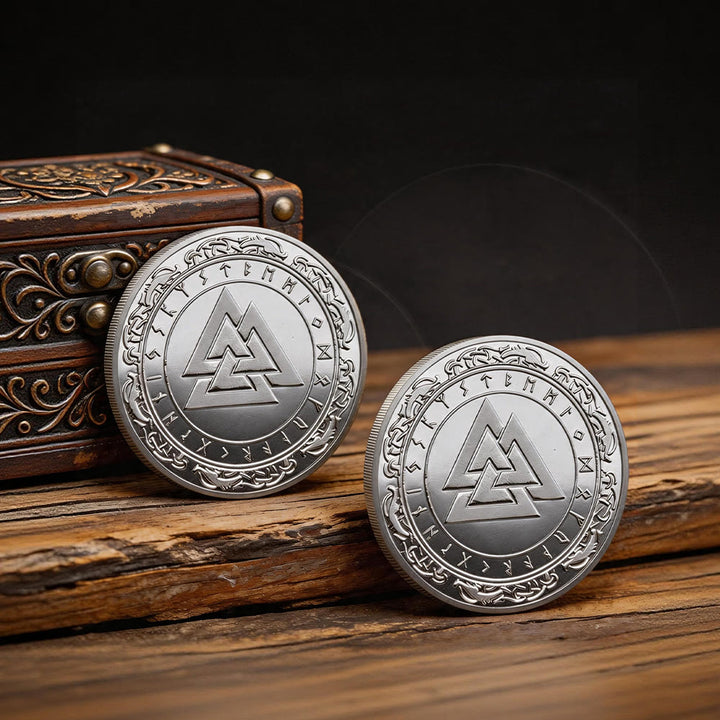 WorldNorse Double-sided Valknut Embossed Commemorative Coin - Silver - image 4