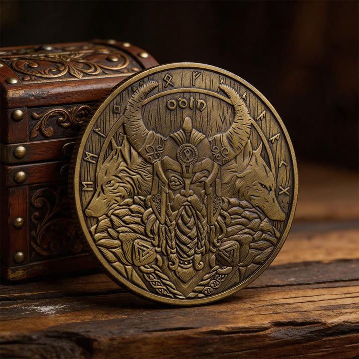 WorldNorse Odin Twin Wolf Valknut Commemorative Coin - image 1
