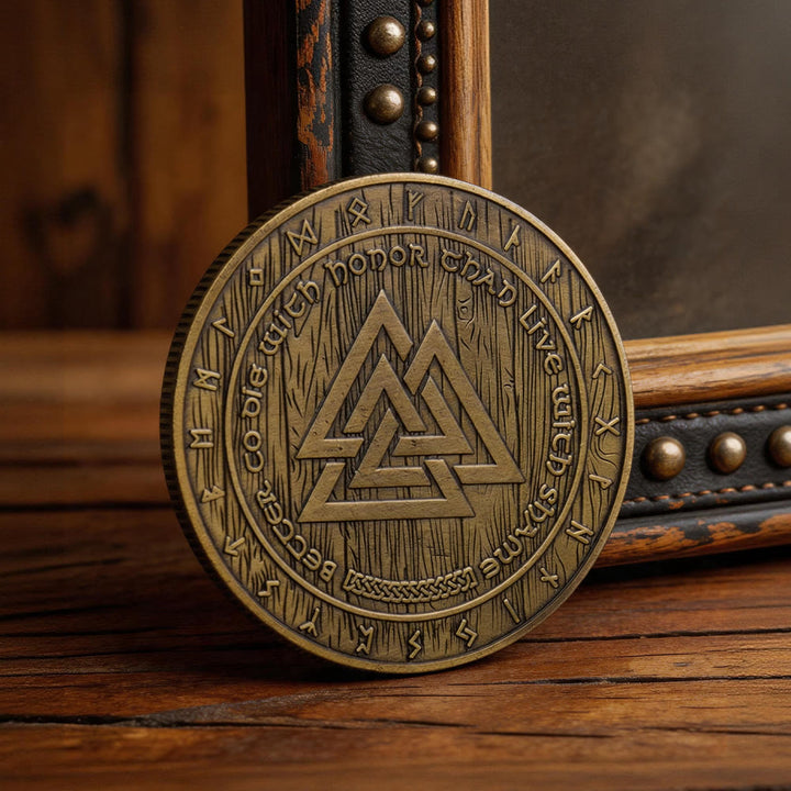 WorldNorse Odin Twin Wolf Valknut Commemorative Coin - image 4