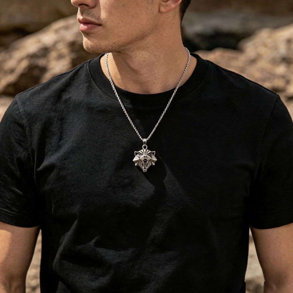 WorldNorse Nordic Wolf Head Necklace - image 1