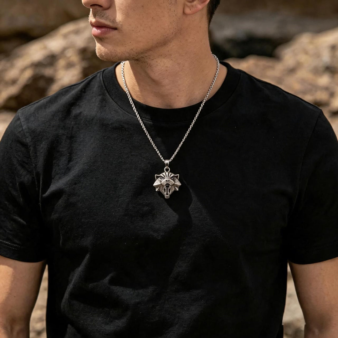 WorldNorse Nordic Wolf Head Necklace - image 1