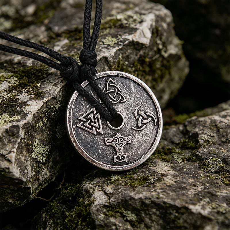 WorldNorse Double Sided Rune Vegvisir Compass Necklace - image 2