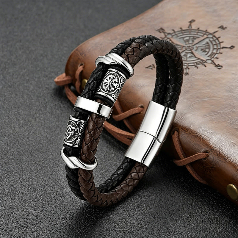 WorldNorse Celtic Knot Viking Compass Bracelet - Brown - 23cm - image 7