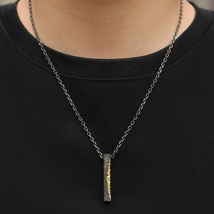 WorldNorse Handcrafted 999 Silver Slab Crack Gold Necklace - image 7