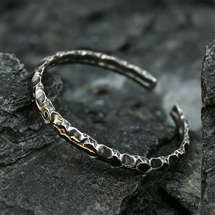 WorldNorse Handcrafted 925 Silver Wish Stone Textured Cuff Bracelet - image 6