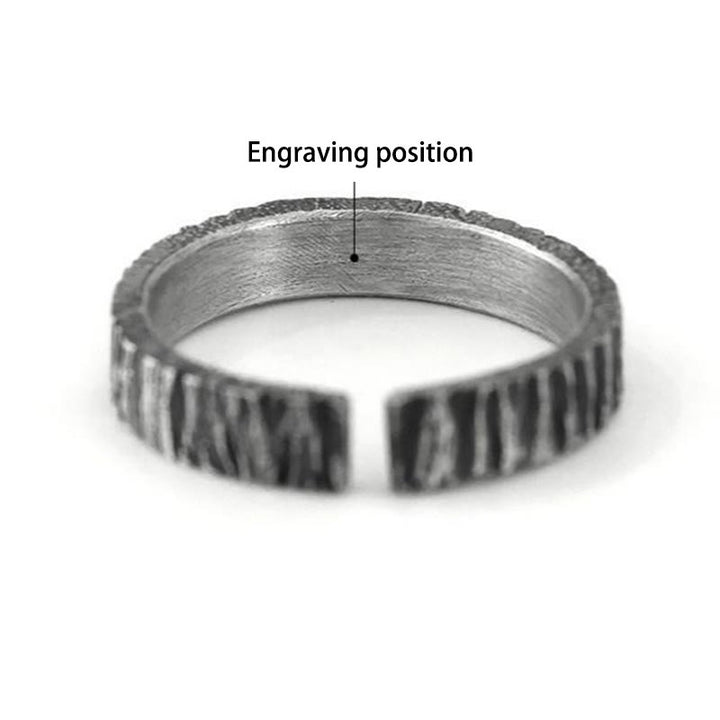 WorldNorse Handcrafted 999 Silver Rough Timber Textured Couple Ring - A Pair - YES PLEASE - image 3