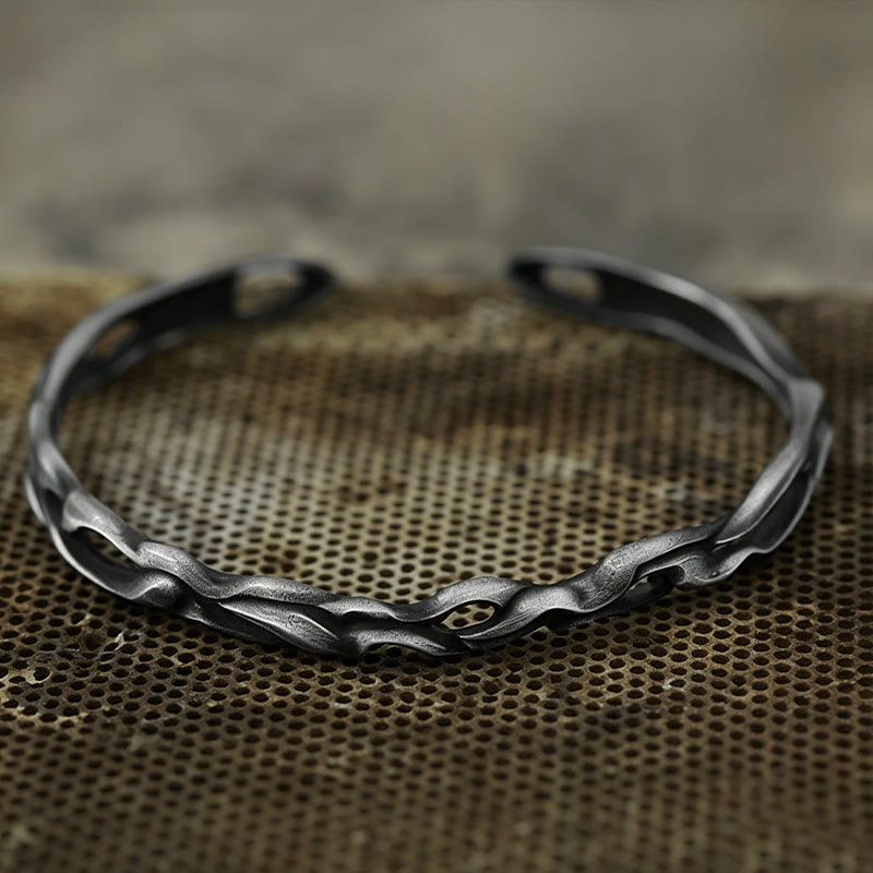 WorldNorse Handcrafted 999 Silver Twisted Flame Hollow Cuff Bracelet - image 5