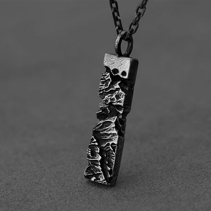 WorldNorse Handcrafted 999 Silver Cracked Mountain Textured Necklace - Style#B - With 55cm 925 Silver Chain - NO THANKS - image 2