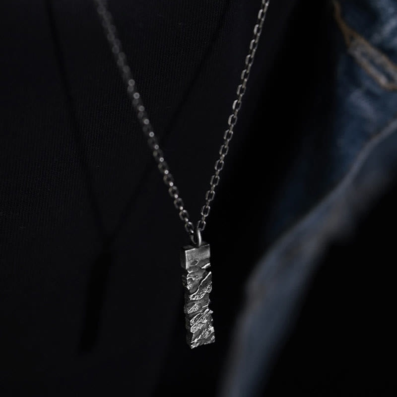 WorldNorse Handcrafted 999 Silver Cracked Mountain Textured Necklace - image 8