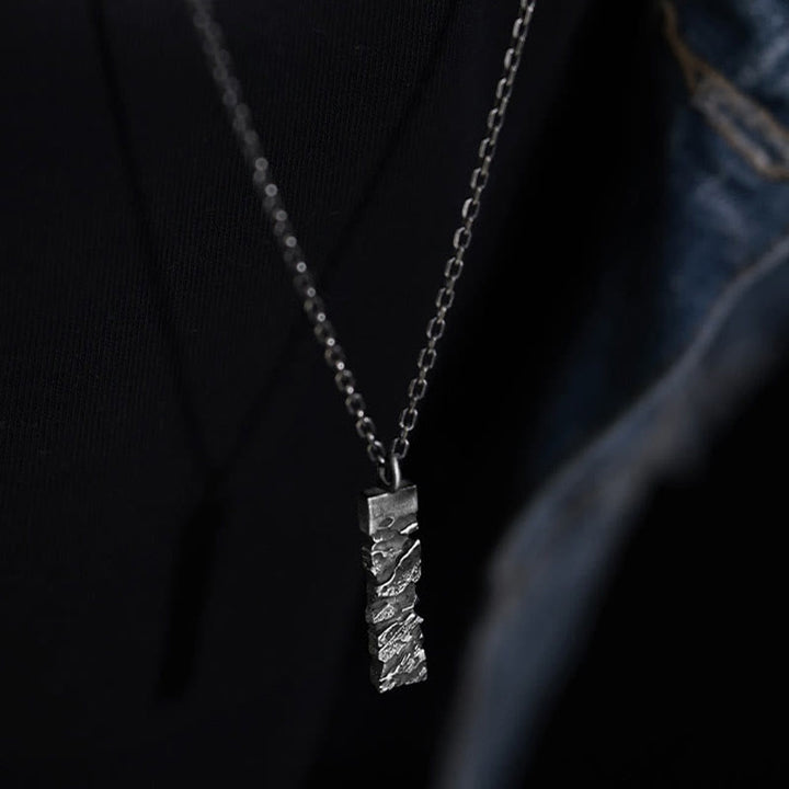 WorldNorse Handcrafted 999 Silver Cracked Mountain Textured Necklace - image 8