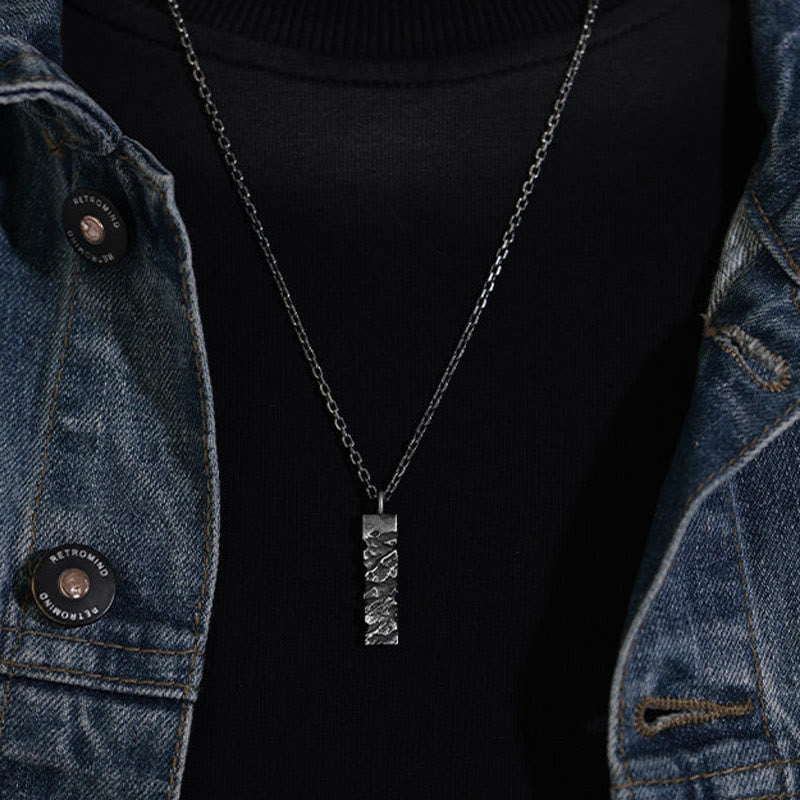 WorldNorse Handcrafted 999 Silver Cracked Mountain Textured Necklace - image 9