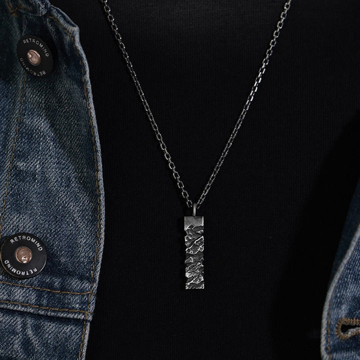 WorldNorse Handcrafted 999 Silver Cracked Mountain Textured Necklace - image 10