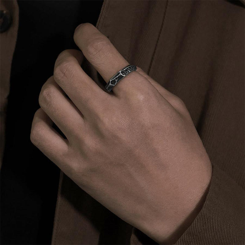 WorldNorse Handcrafted 999 Silver Vintage Geometric Hammered Ring - image 1
