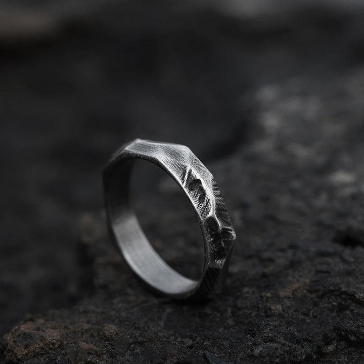 WorldNorse Handcrafted 999 Silver Vintage Geometric Hammered Ring - image 2