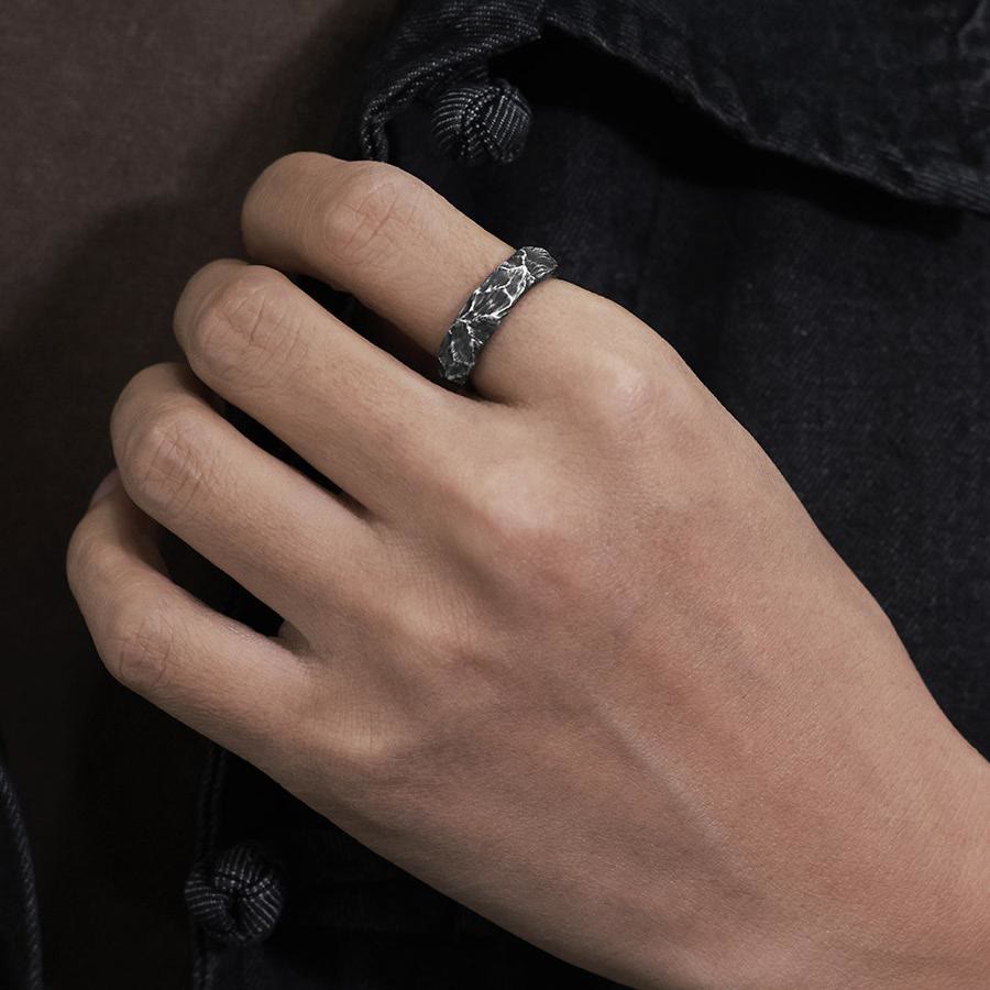 WorldNorse Handcrafted 999 Silver Antiqued Mountain Ridge Ring - image 1