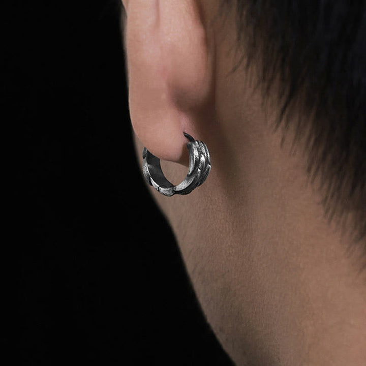WorldNorse Handcrafted 925 Silver Multi Layer Carved Feather Earrings - image 5