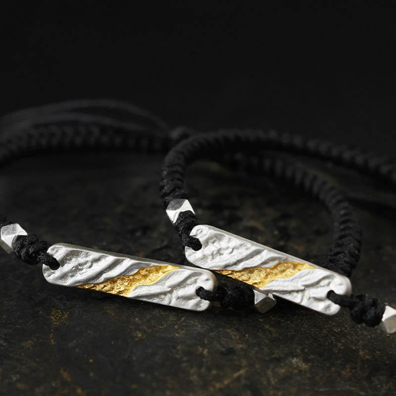 WorldNorse Handcrafted 999 Silver Glacier Vein Bracelet - Black - YES PLEASE - image 0