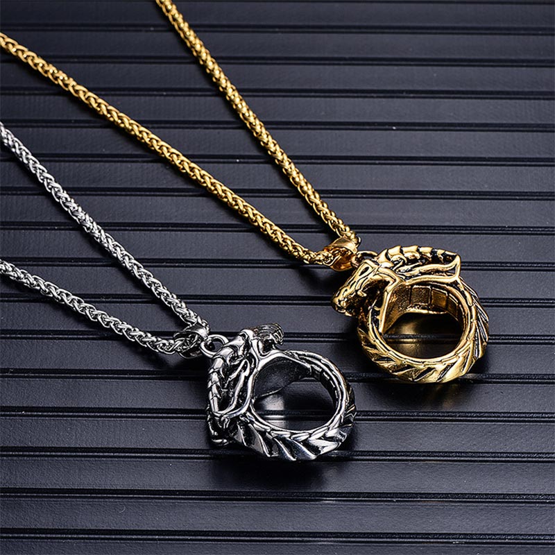 WorldNorse Nordic Mythical Giant Dragon Nicolas Style Protection Ring / Necklace - image 18