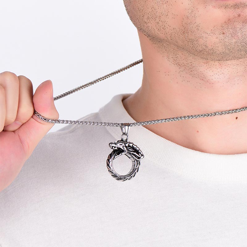 WorldNorse Nordic Mythical Giant Dragon Nicolas Style Protection Ring / Necklace - image 11
