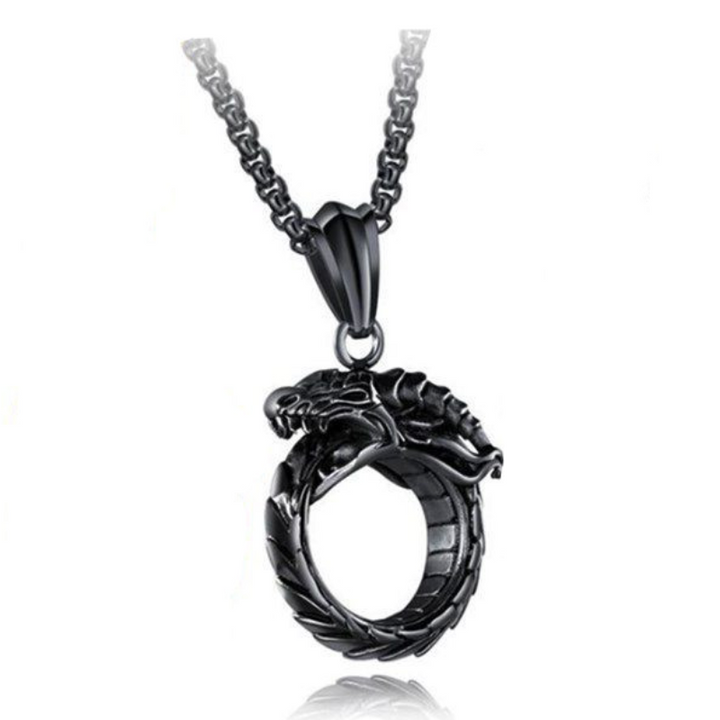WorldNorse Nordic Mythical Giant Dragon Nicolas Style Protection Ring / Necklace - Necklace - Black - 60cm - image 19