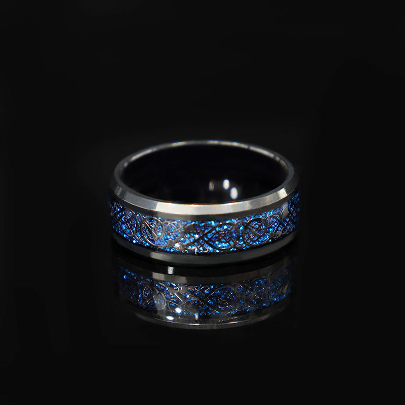 WorldNorse Viking Style Alloy Ring - Blue+Black - UK Size Y (US 12) - image 22