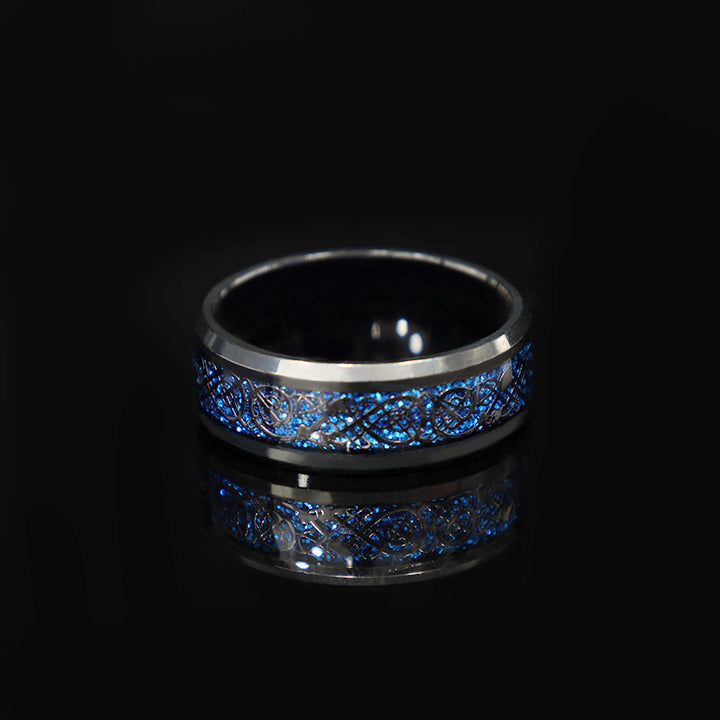 WorldNorse Viking Style Alloy Ring - Blue+Black - UK Size Y (US 12) - image 22