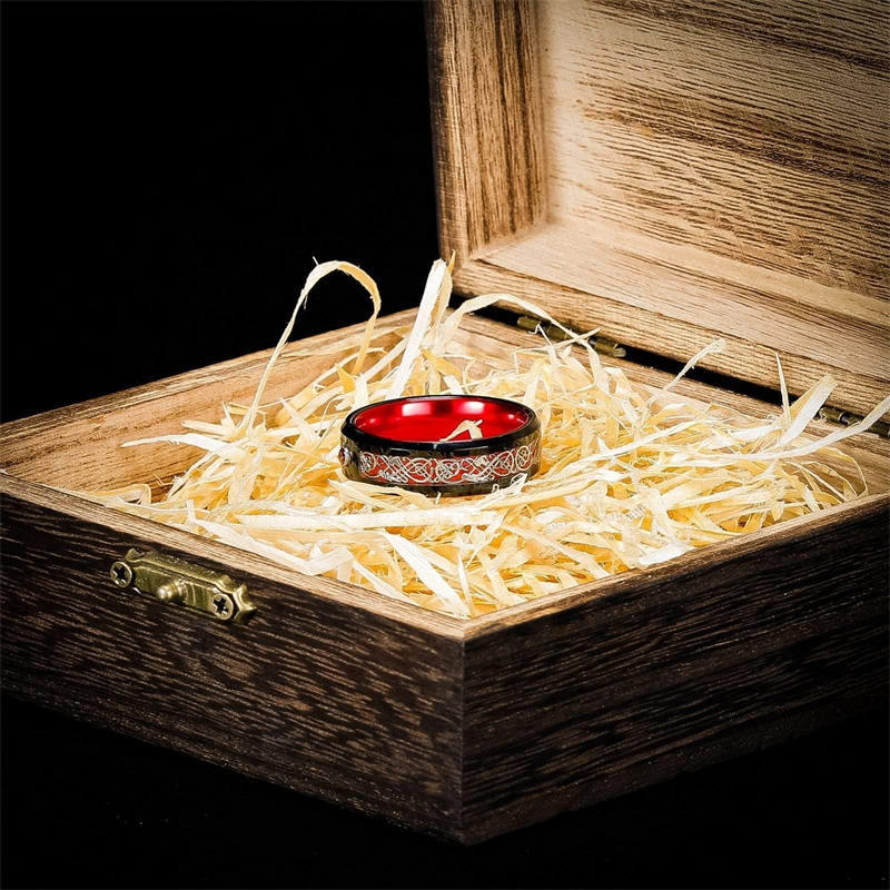 WorldNorse Viking Style Alloy Ring - Red - UK Size Z+1（US 14) - image 6